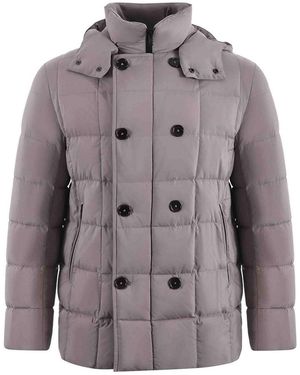 Fay Quilted Nylon Down Jacket - Gray