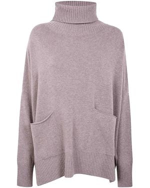 Ma'ry'ya Poncho High Neck Mix Cash - Purple