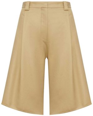 Balenciaga Tulip-Shaped Cotton Bermuda Shorts - Natural