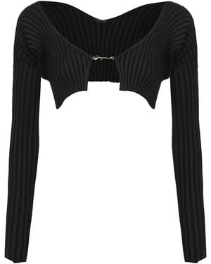 Jacquemus Crop Top With Chain Detail - Black