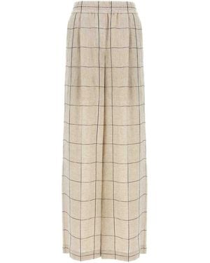 Brunello Cucinelli Check Dazzling Trousers - Natural