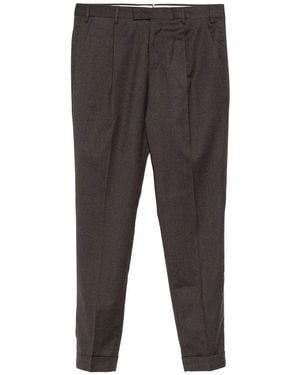 PT Torino Wool Smart-Casual Trousers With Pleats - Grey