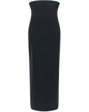 Issey Miyake Allow Long Skirt With Zip - Blue