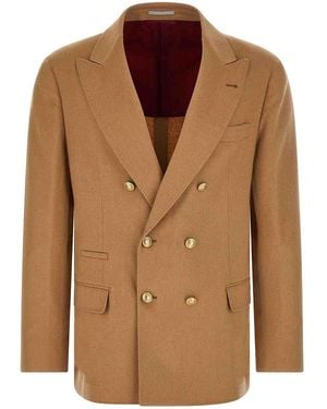Brunello Cucinelli Double-Breasted Blazer - Brown