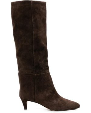 Twinset Faux Suede Tall Boots - Brown