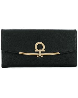 Ferragamo Gancini Continental Wallet - Black