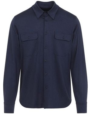 Tom Ford Bland Military Shirt - Blue
