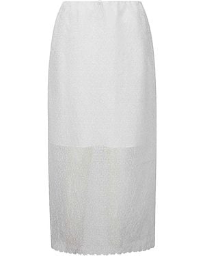 Cecilie Bahnsen Long Transparent Overlapping Skirt - White