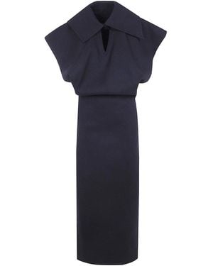 Issey Miyake Robe Au Genou - Bleu