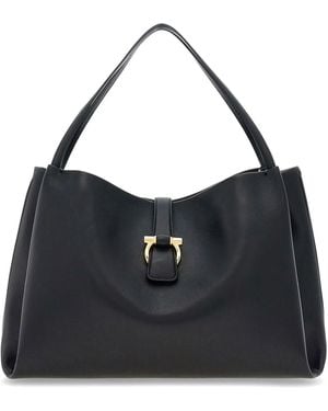Ferragamo Large Softened Tote Bag - Black