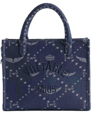 Zadig & Voltaire Angel Tote Xs Monogram - Blue