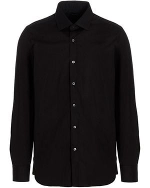 Barba Napoli Poplin Shirt - Black
