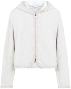 Moncler Zip Up Cardigan - White