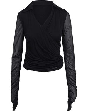 Max Mara Jersey And Tulle Aiello Blouse - Blue