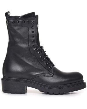 METISSE Studded Combat Boots - Black