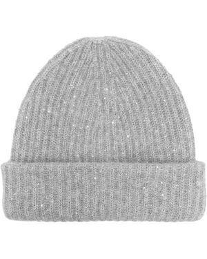 Fabiana Filippi Wool And Silk Blend Beanie - Grey
