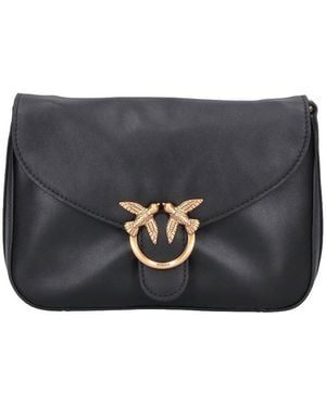 Pinko Mini Leather Shoulder Bag - Black