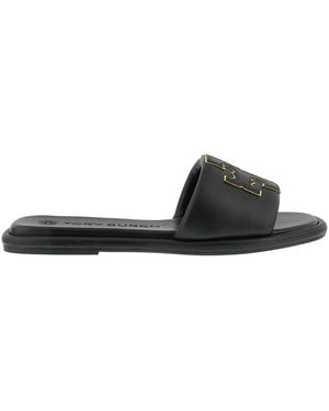 Tory Burch Logo Flats - Black