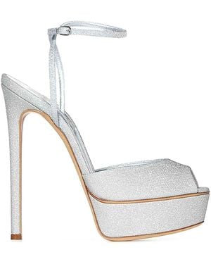 Casadei Flora Jolly Glitter Sandals - White