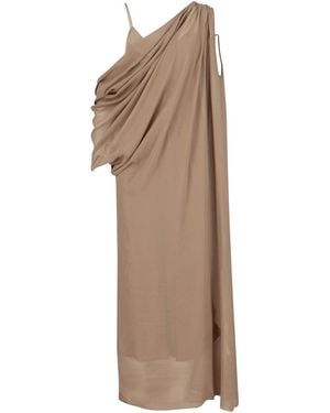 KHAITE Taj Draped Maxi Dress - Natural
