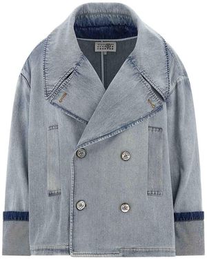 MM6 by Maison Margiela Double-Breasted Jacket - Blue