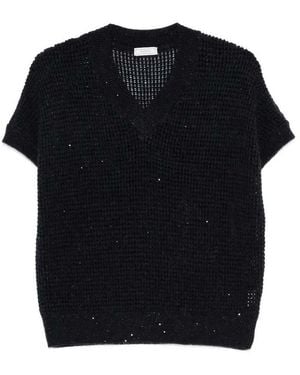 Peserico Embroidered Sequin Jumper - Black