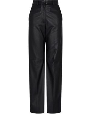 Emporio Armani Leather Pants - Black