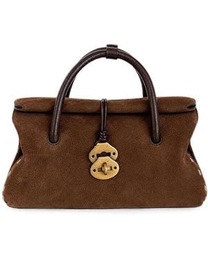 Zanellato Dotta Small Voltolina Nubuck Leather Bag - Brown