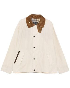Barbour Icons Jacket With Ribbed Collar - Natural