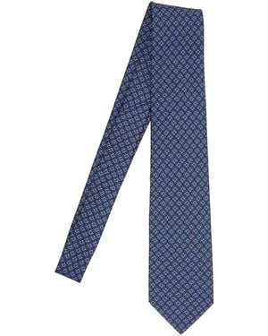 Ferragamo Tetris Print Tie - Blue
