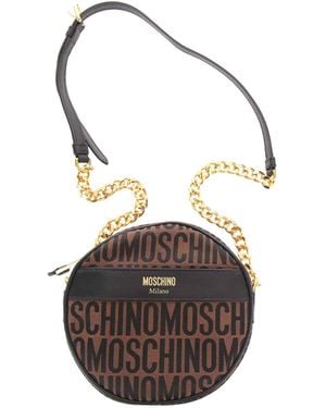 Moschino Logo Round Bag - Brown