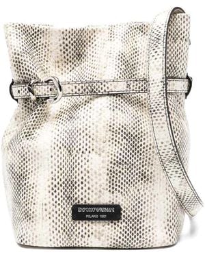 Emporio Armani Leather Bucket Bag - White
