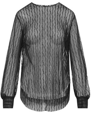 Alberta Ferretti Tulle Blouse - Gray