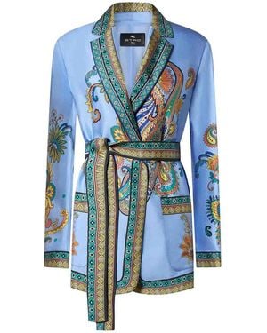 Etro Belted Jacket - Blue