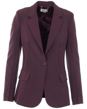 Elisabetta Franchi Bourdeaux Double Breasted Button Closure - Purple