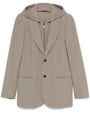 Emporio Armani Nylon Single-Breasted Blazer - Gray