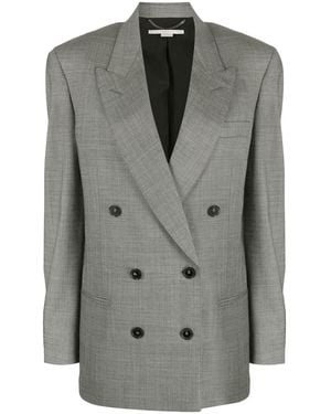 Stella McCartney Oversized Double-Breasted Wool Jacket - Grey