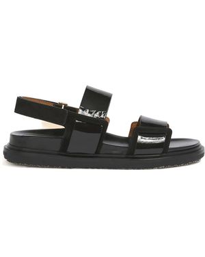 Marni Fussbett Double-Strap Leather Sandals - Black