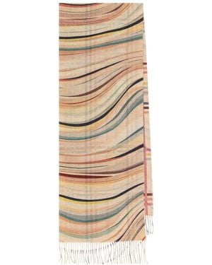 Paul Smith Cashmere Blend Swirl Scarf - Natural