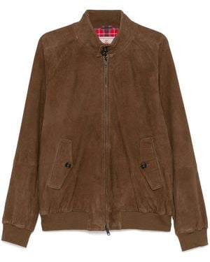 Baracuta Suede Bomber With Zip - Brown