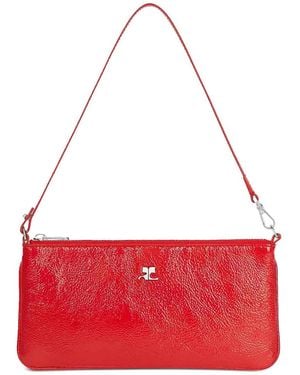 Courreges Naplack Bag With Logo - Red