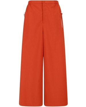 Lacoste Wide-Leg Taffeta Elastic Pants - Red