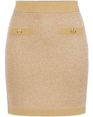 Elisabetta Franchi Knitting Skirt - Natural