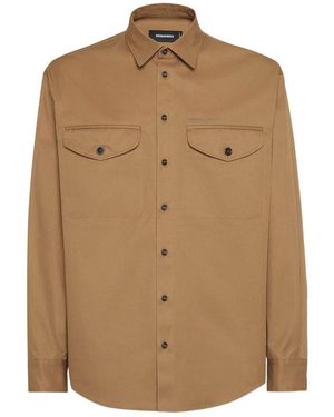 DSquared² Utility Cotton Shirt - Brown