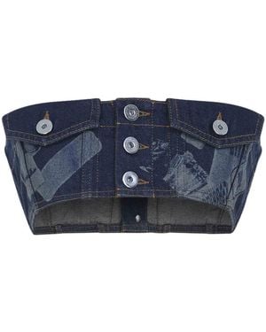 Jean Paul Gaultier Denim Bra Top - Blue