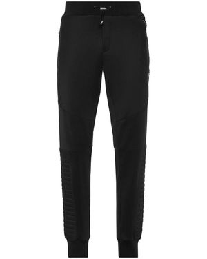 Philipp Plein Tracksuit Trousers Biker Cut - Black