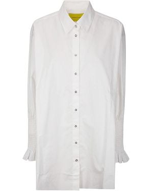 Marques'Almeida Cap Sleeve T-Shirt With Frill And Lace Hem - White
