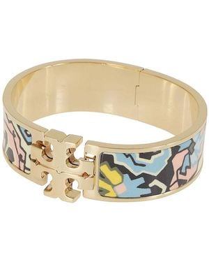 Tory Burch Kira Enamel Wide Bracelet - White