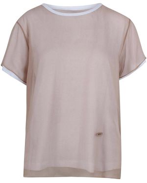 N°21 Layered Design Short Sleeve T-Shirt - Pink