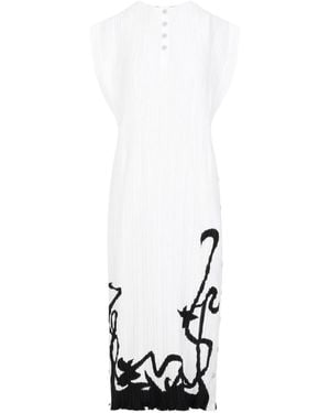 Lanvin Sleeveless Pleated Midi Dress - White
